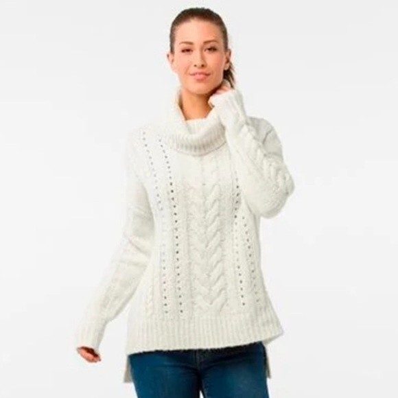 Smartwool Moon Ridge Boyfriend Wool Blend Oversized Sweater in Winter White S - Picture 1 of 11